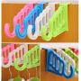 10pcs Random Color Multi-Function Home Accessories Foldable Clothes Hanger Drying Rack 5 Hole Suit Bathroom Door Plastic Organizer