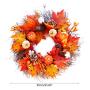 Halloween Thanksgiving Door Hanging Wreath Garland Artificial Maple Leaves Pumpkins Berries Pine Cones Simulation Weeding Harvest Home Decor