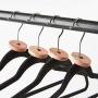 Richard Homewares Hangers Non Slip Velvet - Three Blouse/Coat Hangers with A Handy Hook - Black Felt Hangers - Cedar Blocks for Clothes Storage Pack of Six - Moth Balls