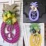Custom Pineapple Monogram Door Hanger Summer Pineapple Decor Monogram Pineapple Welcome Decor Pineapple Door Hanger Monogram Wedding Gift Double Door Hangers Mothers Day Gift Birthday Welcome Wreath