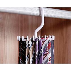 Hot Sale!DEESEE(TM)????????Rotating 20 Hooks Belt Neck Tie Holder Rack Hanger Organizer Space Saving