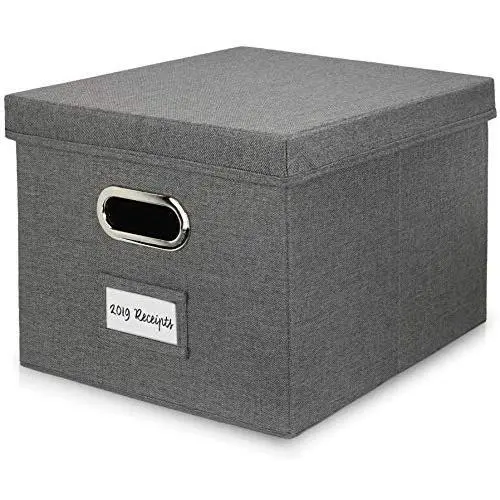 Beautiful File Organizer Boxes - Collapsible Linen Filing Boxes for Easy File Folder Storage - Organize Your Documents and Hanging Files in Style Beautiful File Organizer Boxes - Collapsible Linen Filing Boxes for Easy File Folder Storage - Organize Your Documents and Hanging Files in Style
