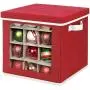 Whitmor Holiday Ornaments Storage Cube with 64 Individual Compartments - Made with Non-Woven Polypropylene Fabric - Transparent Cover for Easy Viewing - Removable Top and Convenient Handle Whitmor Holiday Ornaments Storage Cube with 64 Individual Compartments - Made with Non-Woven Polypropylene Fabric - Transparent Cover for Easy Viewing - Removable Top and Convenient Handle