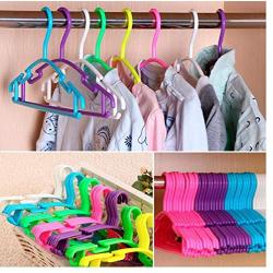 Non Slip Plastic Kids Plastic Coat Hangers Child Baby Clothes Stands Multi Color 10pcs Random Color