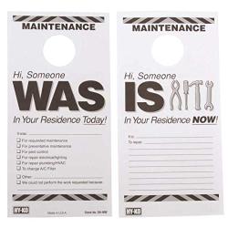 HY-KO PRODUCTS DH-MW 7 in. x 3-1/2 in. Plastic Reversible Maintenance Door Hang Tag Black Pack of 50