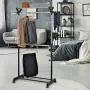 MyGift Adjustable Double Hanger Bar Rolling Garment Rack with Top Shelf MyGift Adjustable Double Hanger Bar Rolling Garment Rack with Top Shelf
