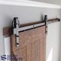 6ft Heavy Duty Sliding Barn Door Hardware Kit, 6ft Single Rail, Black, (Whole Set Includes 1x Pull Handle Set & 1x Floor Guide) Fit 36" Wide DoorPanel(Big Industrial Wheel Hanger) 6ft Heavy Duty Sliding Barn Door Hardware Kit, 6ft Single Rail, Black, (Whole Set Includes 1x Pull Handle Set & 1x Floor Guide) Fit 36" Wide DoorPanel(Big Industrial Wheel Hanger)