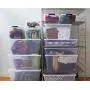Rubbermaid Cleverstore Clear 95 QT Pack of 4 Stackable Large Storage Containers with Durable Latching Clear Lids