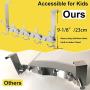 WEBI Over The Door Hook Door Hanger Hook Rack with 5 Tri Hooks for Hanging Coats, Over The Door Towel Rack Towel Hanger Door Coat Hanger Over Door Coat Rack for Bathroom,Behind Back of Door,Silver