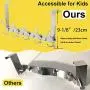 WEBI Over The Door Hook Door Hanger Hook Rack with 5 Tri Hooks for Hanging Coats, Over The Door Towel Rack Towel Hanger Door Coat Hanger Over Door Coat Rack for Bathroom,Behind Back of Door,Silver