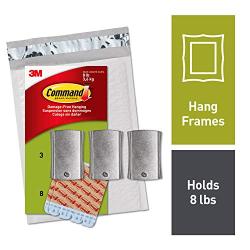 Command Universal Frame Hanger, Holds 8 lbs, White, Decorate Damage-Free, Easy to Open Packaging (PH048-3NA)