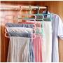 5pcs Random Color 5 Layers Multifunctional Clothes Hangers Pants, Trousers Storage Hangers, Cloth Rack Multilayer Storage Cloth Hanger