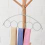 Quietcloud 5 Holes Ring Holder Hook Scarf Wraps Shawl Ties Storage Hanger Bathroom Shelf,Multi-use Stylish Wraps Scarves Luxury Gifts for Ladies - Blue