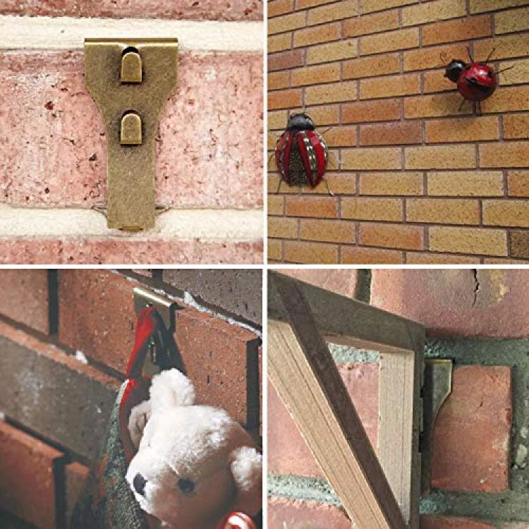 Brick Clips for Hanging Outdoors, Spring Steel Hooks Wall Picture Wreath  Lights Hangers Fastener Fits Brick