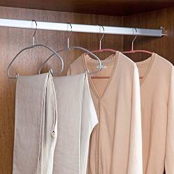 5 Non-Slip Frosted Hangers Non-Slip Clothes Racks,Pink