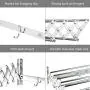 X-cosrack Folding Clothes Drying Rack Wall Mount, Large Retractable 304 Stainless Steel Laundry Drying Rack/Bathroom Towel Rack with Hooks, Rustproof Space-Saving Clothes Hanger for Indoor Outdoor X-cosrack Folding Clothes Drying Rack Wall Mount, Large Retractable 304 Stainless Steel Laundry Drying Rack/Bathroom Towel Rack with Hooks, Rustproof Space-Saving Clothes Hanger for Indoor Outdoor