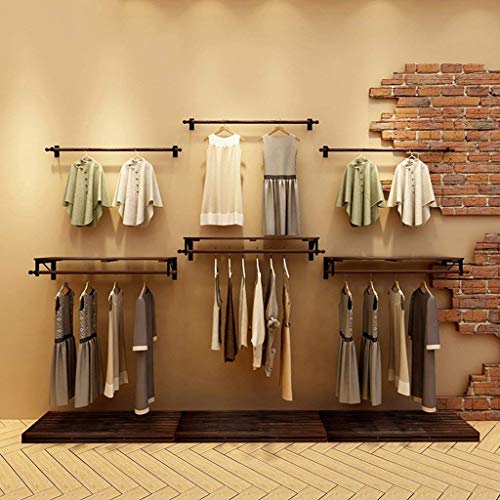 PLLP Coat Racks Clothes Stand Pine Wood Single Clothing Store Shelves/Display Stand/Wall Shelves Rack/Wall Hanging on The Wall Hangers Clothes Drying Clothes Rack Stable and Durable,Clothes Tree