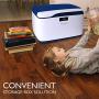 SereneLife Locking Storage Container Bin - 8 Gallon Large Capacity - Stackable Storage Tote Deck Tough Boxes - Durable Plastic Household Organizer Bins with Lid, Combination Lock Security - SLSBIN10