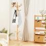 NanaPluz Hat Stand Tree Wood Garments Coat Rack Clothes Hanger Umbrella Holder Hooks Rotating Top Tier, Oak with Ebook