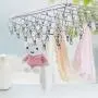 Qualsen Folding Hanging Clothes Drying Rack Stainless Steel with 52 Clips for Drying Socks, Baby Clothes, Cloth Diapers, Bras, Towel, Underwear, Hat, Scarf (Rectangle,1 Pack)