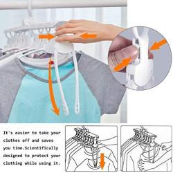 Buyplus Clothes Folding Travel Hangers - Magic Garment Collapsible Camping Hanger, 360°Rotating Space Saving Clothing Storage for Home Multi-Function Portable Retractable Non Slip Plastic Drying Rack