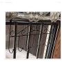 Hook Rail Coat Rack Hook, Wrought Iron Door Hook Rack Wall Mount Frame Nail-Free Door Back Hanger Clothes Hook Storage Rack, 42X23cm Hook (Color : Black)
