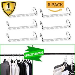 U.Smile Closet Organization Hangers Space Saving Organizer Clothing Hangers As Seen On TV Cascading Vertical Clothes Hangers For Wardrobe Space Saver (Metal)