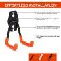 Garage Hook,Sageme Heavy Duty Wall Hook Garage Storage Utility Hooks Garage Space Saver Hanger Rack Extended Wall Mount Tool Holder Double Hooks for Organizing Power Tools,Bike,Laddy (8 Pack, Orange) Garage Hook,Sageme Heavy Duty Wall Hook Garage Storage Utility Hooks Garage Space Saver Hanger Rack Extended Wall Mount Tool Holder Double Hooks for Organizing Power Tools,Bike,Laddy (8 Pack, Orange)