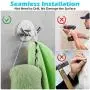 Jekoo Double Prong Robe Hooks, Heavy Duty Coat Hook Retro Cloth Hanger Stainless Steel, Ultra Strong Waterproof Wall Hanger for Keys, Bags, Coat, Towel, Umbrellas on Bathroom Kitchen Shower - 4 Packs