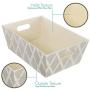 Creative Scents Galliana Decorative Storage Boxes with Moisture-Proof Interior | Heavy Duty Fabric Organizer Bin | Ample Space for Closet Organization, Toys, Laundry, Books & More (Off-White)