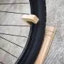 Bike Wall Mount Rack Garage Outdoor Bicycle Hanger Shelf Minimalist Storage System Vertical Cycling Pedal Hook for Indoor Shed Modern Industrial Handmade Display Art Furniture Stand (Oak Wood)