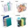 mDesign Plastic Toy Boxes Storage Organizer Tote Bin with Handles for Child/Kids Bedroom, Toy Room, Playroom - Holds Action Figures, Crayons, Building Blocks, Crafts - 4 Pack - Clear