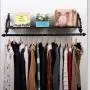 LANN Retro Iron Wall-Mounted Floating Coat Rack,with Shelf Wall Shelf Storage Racks Display Stand Hangers Clothes Drying Rack Heavy Duty (Color : Black, Size : 80cm) LANN Retro Iron Wall-Mounted Floating Coat Rack,with Shelf Wall Shelf Storage Racks Display Stand Hangers Clothes Drying Rack Heavy Duty (Color : Black, Size : 80cm)