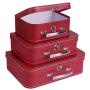 SLPR Paperboard Suitcases (Set of 3, Distressed Red) | Boxes for Birthday Parties Wedding Decoration Displays Crafts Photo Shoots