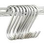 Hulless 3.5 Inch S Shaped Hanging Hooks Solid Stainless Steel S Hooks Kitchen Hooks for Spoon Pan Pot Hangers Multiple Uses 20PCS.