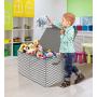Sorbus Toy Chest with Flip-Top Lid, Kids Collapsible Storage for Nursery, Playroom, Closet, Home Organization, Large (Pattern - Chevron Gray)