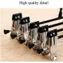 Iddefee Clothes Hanger Pack of 10 Metal Slacks Pants and Skirt Hanger Chrome with Non-Slip Adjustable Clips Multifunctional Hanger Pants Hangers (Color : Black, Size : 31CM)