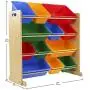 Tot Tutors Kids Toy Storage Organizer with 12 Plastic Bins, Natural/Primary (Primary Collection) Tot Tutors Kids Toy Storage Organizer with 12 Plastic Bins, Natural/Primary (Primary Collection)