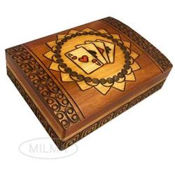 Double Deck Playing Card Boxes Polish Handmade Wood Keepsake Box