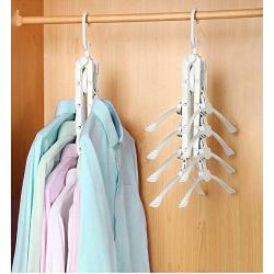 Magic Clothes Hanger Closet Storage Hanger, Yoobaby Collapsible Folding Space Saving Closet Organizer Hanger Non-slip, Drying Clothes Direct Storage in Closet, White
