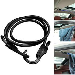 ROWEQPP Car Clothes Hanger Elastic Cothesline Belts Rope Laundry Interior Hanging Rope LW-1610A Black 1.5meter(59")