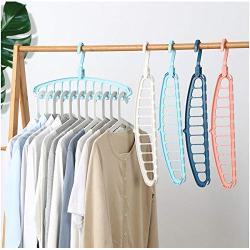 10pcs Random Color Useful Space Saver Wonder Magic Clothes Hanger Closet Racks Organizer Hanging Coat Dress Hooks Decoration