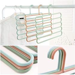 Pants Hangers Holders Multifunction Trousers Hanger Storage Rack Clothes Hanger Tie Scarfs Belt Towel Non-Slip Magic Hanger 10PC Random Color