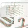 Pants Hangers Holders Multifunction Trousers Hanger Storage Rack Clothes Hanger Tie Scarfs Belt Towel Non-Slip Magic Hanger 10PC Random Color