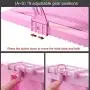 SHINGONE Expandable Clothes Drying Rack Radiator Airer for Laundry Bathroom Balcony Hanging Shelf Adjustable Storage Rack Portable Window Sill Rack Stainless Steel Clothes Hanger, Pink