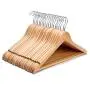 JS HANGER Wooden Suit Hangers Natural Finish Anti-Rust Hooks and Non-Slip Bar, 20 Pack JS HANGER Wooden Suit Hangers Natural Finish Anti-Rust Hooks and Non-Slip Bar, 20 Pack