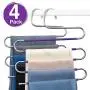 HOUSE DAY S-Shape Pants Hangers Space Saving Trousers Hangers 4 Pack, Non Slip Jeans Hanger Ideal Closet Organizer for Pants Jeans Scarfs Belts Ties, Purple HOUSE DAY S-Shape Pants Hangers Space Saving Trousers Hangers 4 Pack, Non Slip Jeans Hanger Ideal Closet Organizer for Pants Jeans Scarfs Belts Ties, Purple
