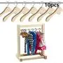 10pcs 12CM Wooden Mini Space Saving Non-Slip Clothes Hangers Laundry Hook Drying Rack for Dolls Sweaters Shirts Dresses 10pcs 12CM Wooden Mini Space Saving Non-Slip Clothes Hangers Laundry Hook Drying Rack for Dolls Sweaters Shirts Dresses