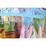 QKKstore 10 in 1 Multifunctional Hook Clothes Hanger Adjustable Anti Slip for Baby Windproof Home with Clips Storage Foldable Drying Rack,Yellow Pink,CH