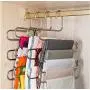 5 Layers 5pcs Multi Functional Clothes Hangers Pants Storage Hangers Cloth Rack Multilayer Storage Cloth Hanger